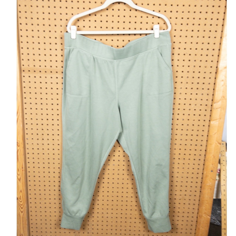 Gaiam Womens XXL Sage Green Yoga Joggers Athletic Lounge Sweatpants Pockets